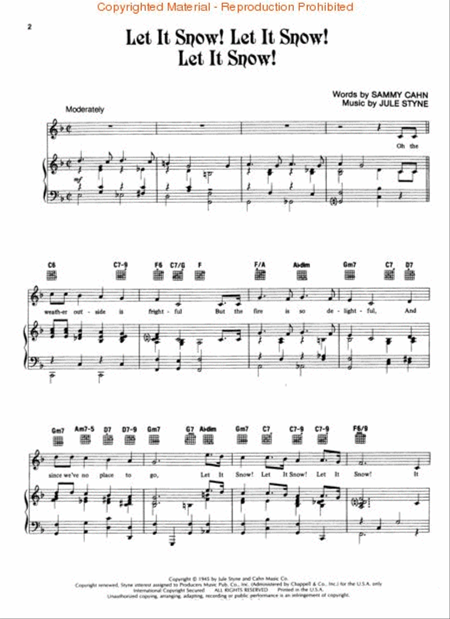 Let It Snow! Let It Snow! Let It Snow! Piano, Vocal, Guitar scores gallery preview page 2