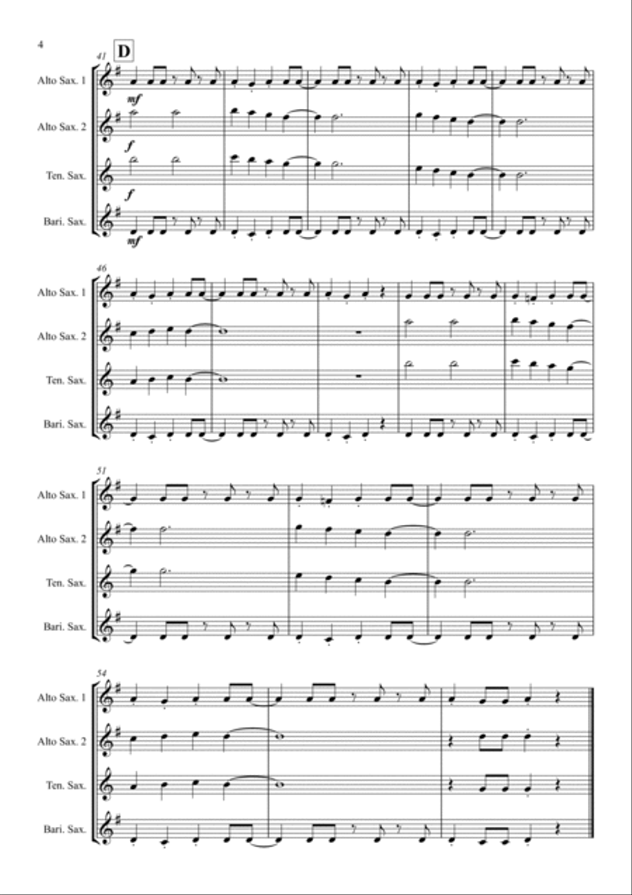 Giddy Up! Giddy Up! Saxophone Quartet scores gallery preview page 4