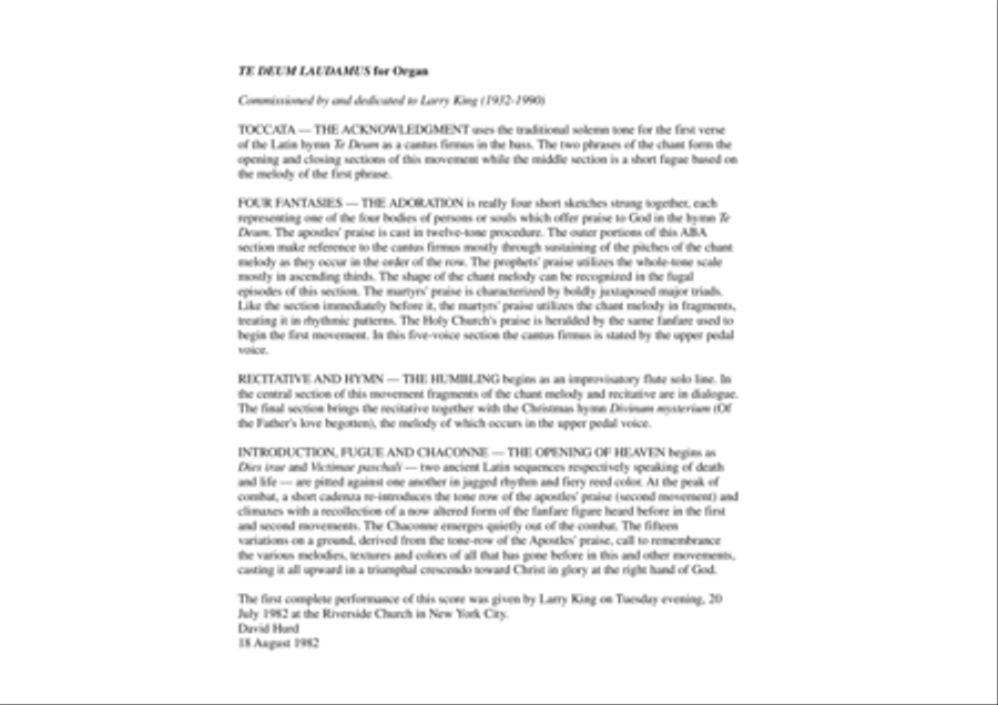 David Hurd: Te Deum Laudamus for organ Organ Solo scores gallery preview page 2