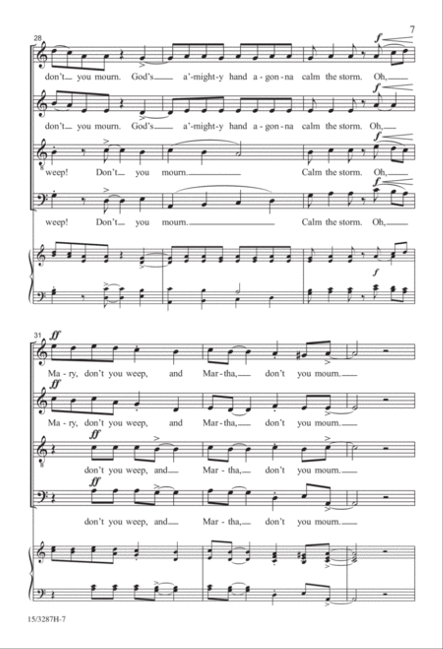Don't You Weep, Don't You Mourn 4-Part scores gallery preview page 7