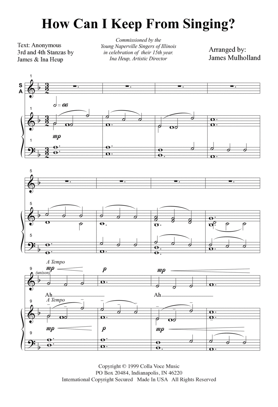 How Can I Keep From Singing 4-Part scores gallery preview page 1