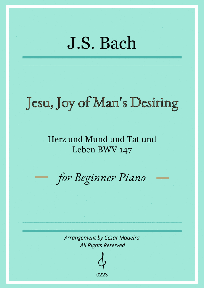 Jesu, Joy of Man's Desiring - Easy Piano - W/Chords image number null