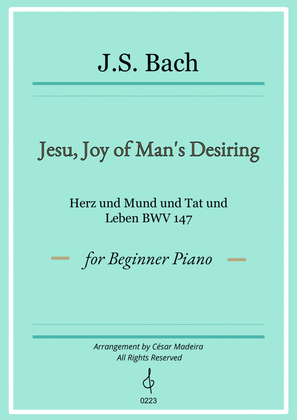 Jesu, Joy of Man's Desiring - Easy Piano - W/Chords