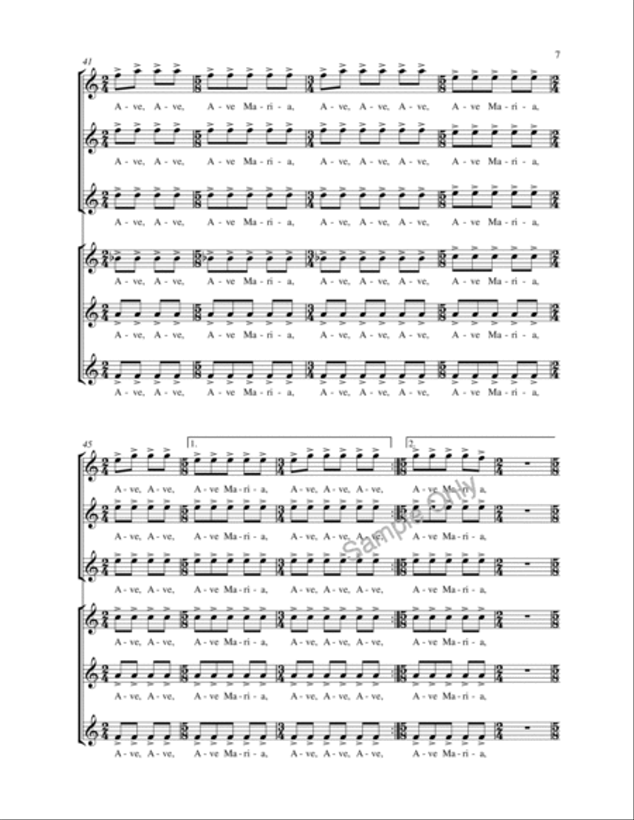 Ave Maria A Cappella scores gallery preview page 7