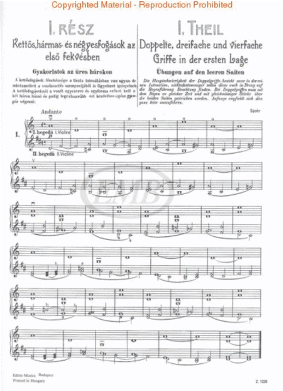 Double Stop Tutor, Op. 50 – Volume 1