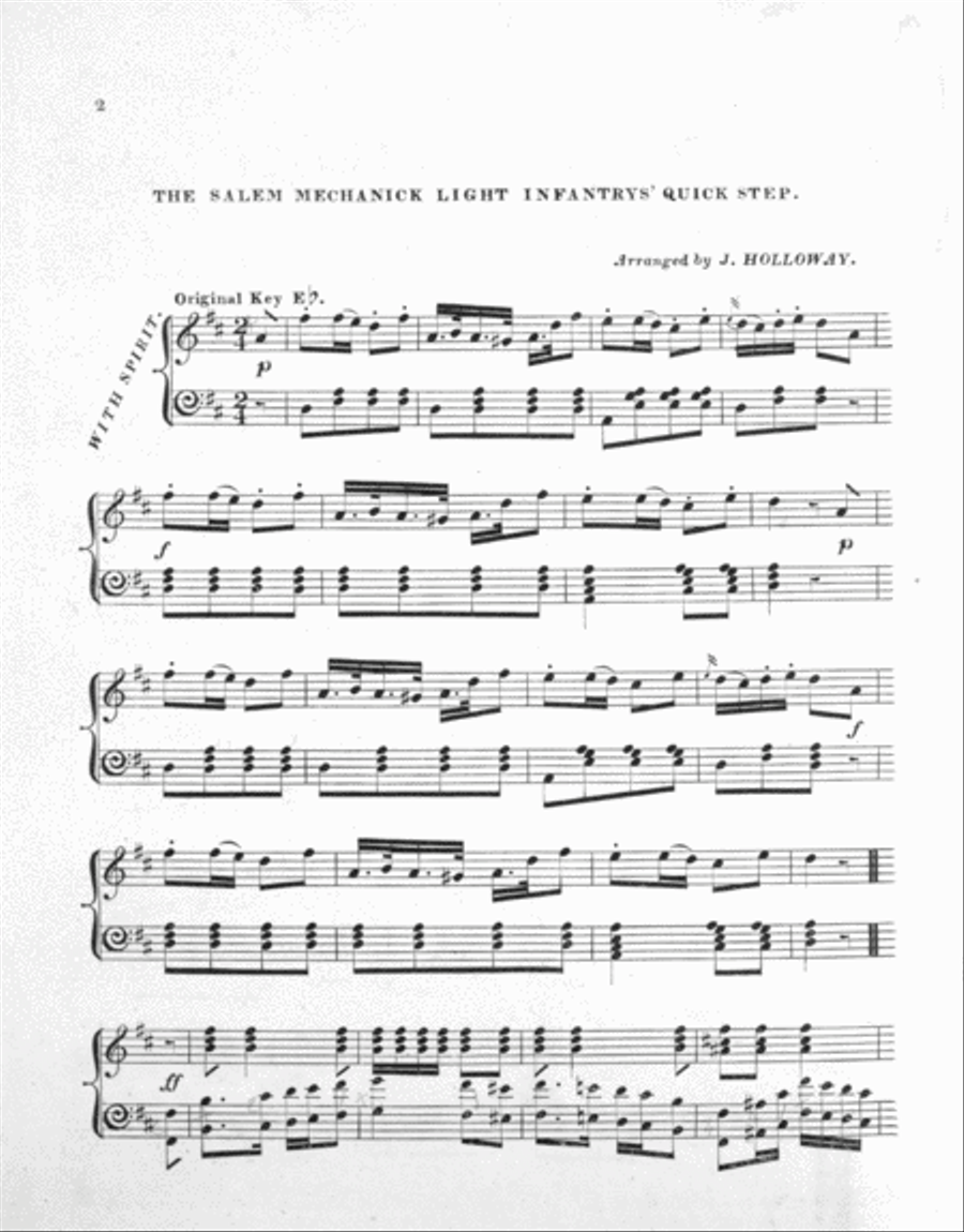 The Salem Mechanick Light Infantry Quick Step Piano Solo scores gallery preview page 2