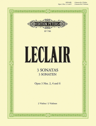Book cover for Three Original Sonatas for Two Violins