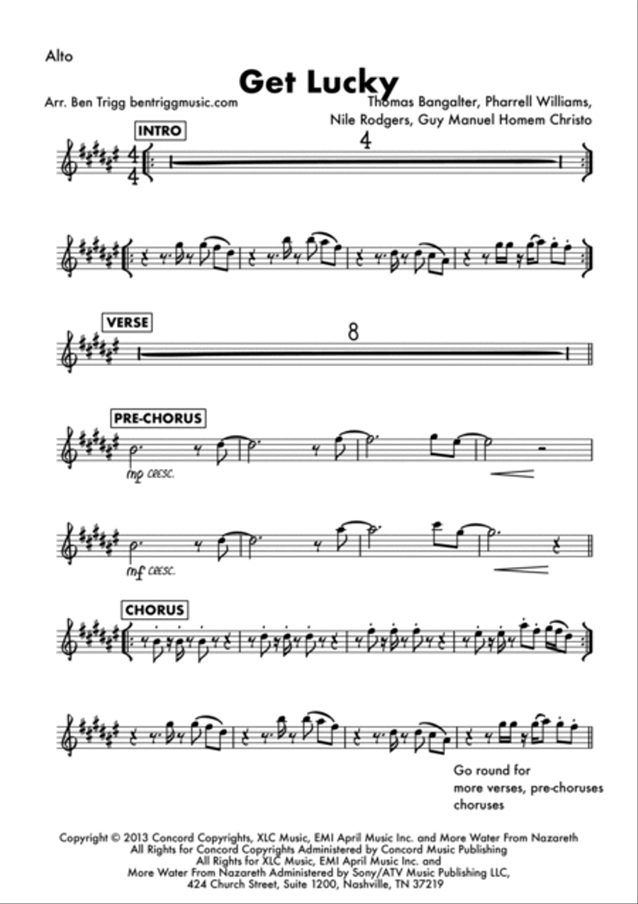 Get Lucky Tenor Saxophone scores gallery preview page 3