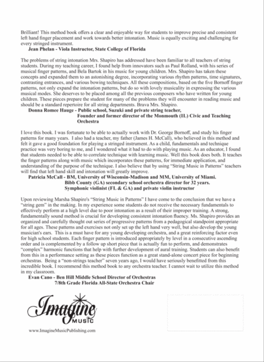String Music in Patterns: for Better Intonation (Teacher Edition)