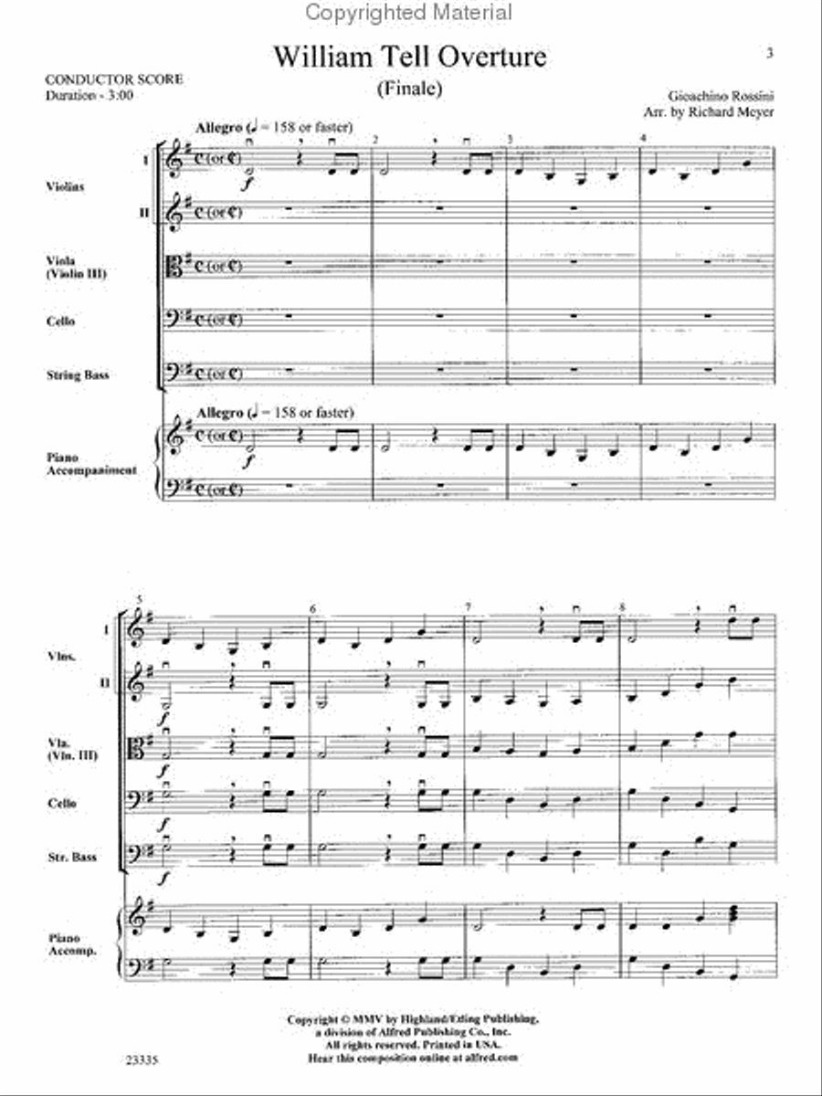 William Tell Overture String Orchestra scores gallery preview page 2