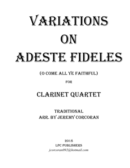 Variations on Adeste Fideles for Clarinet Quartet image number null