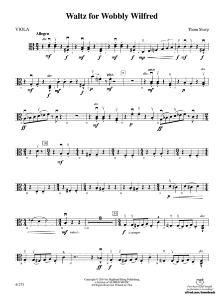 Waltz for Wobbly Wilfred: Viola