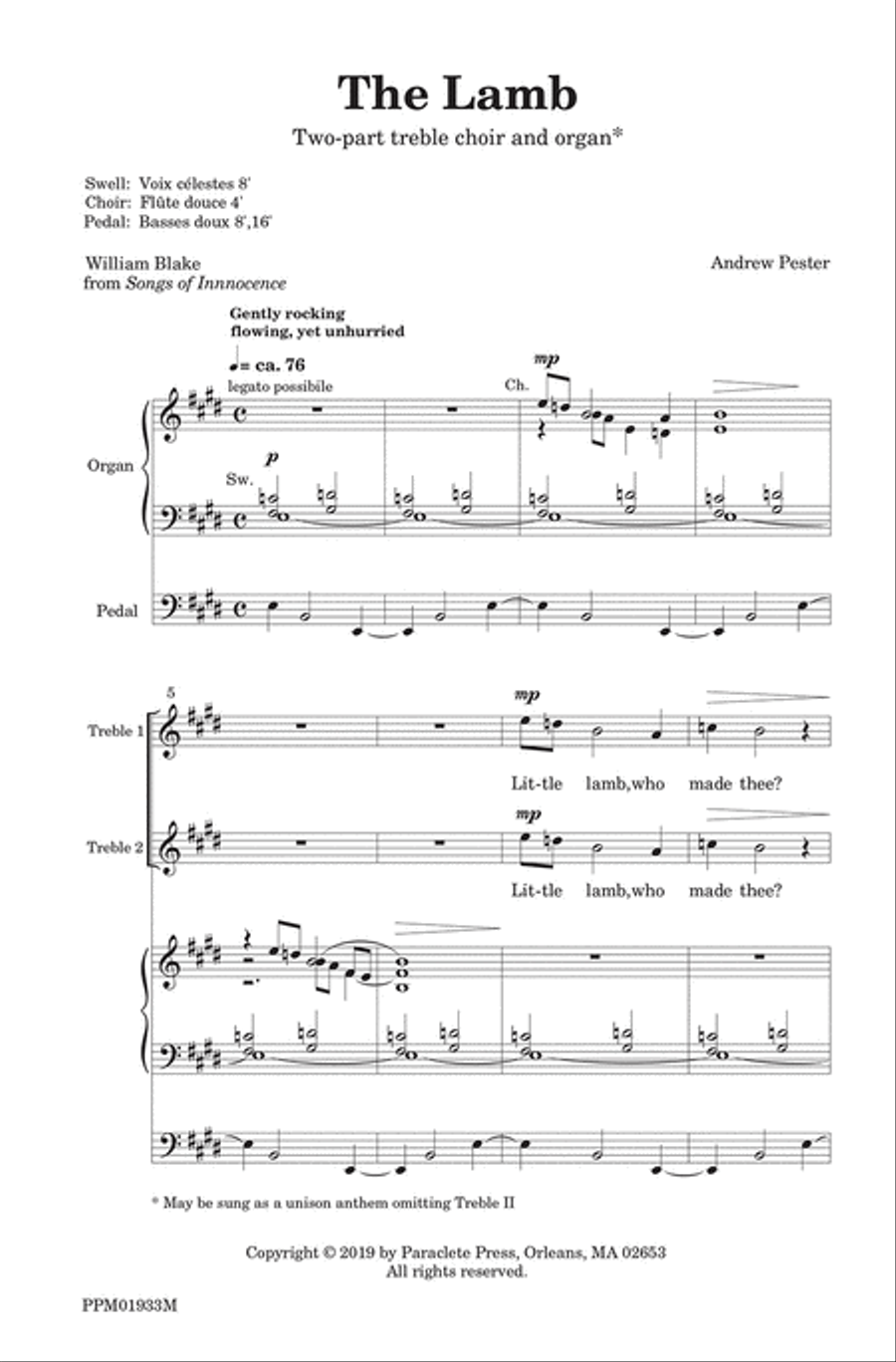 The Lamb 2-Part scores gallery preview page 1