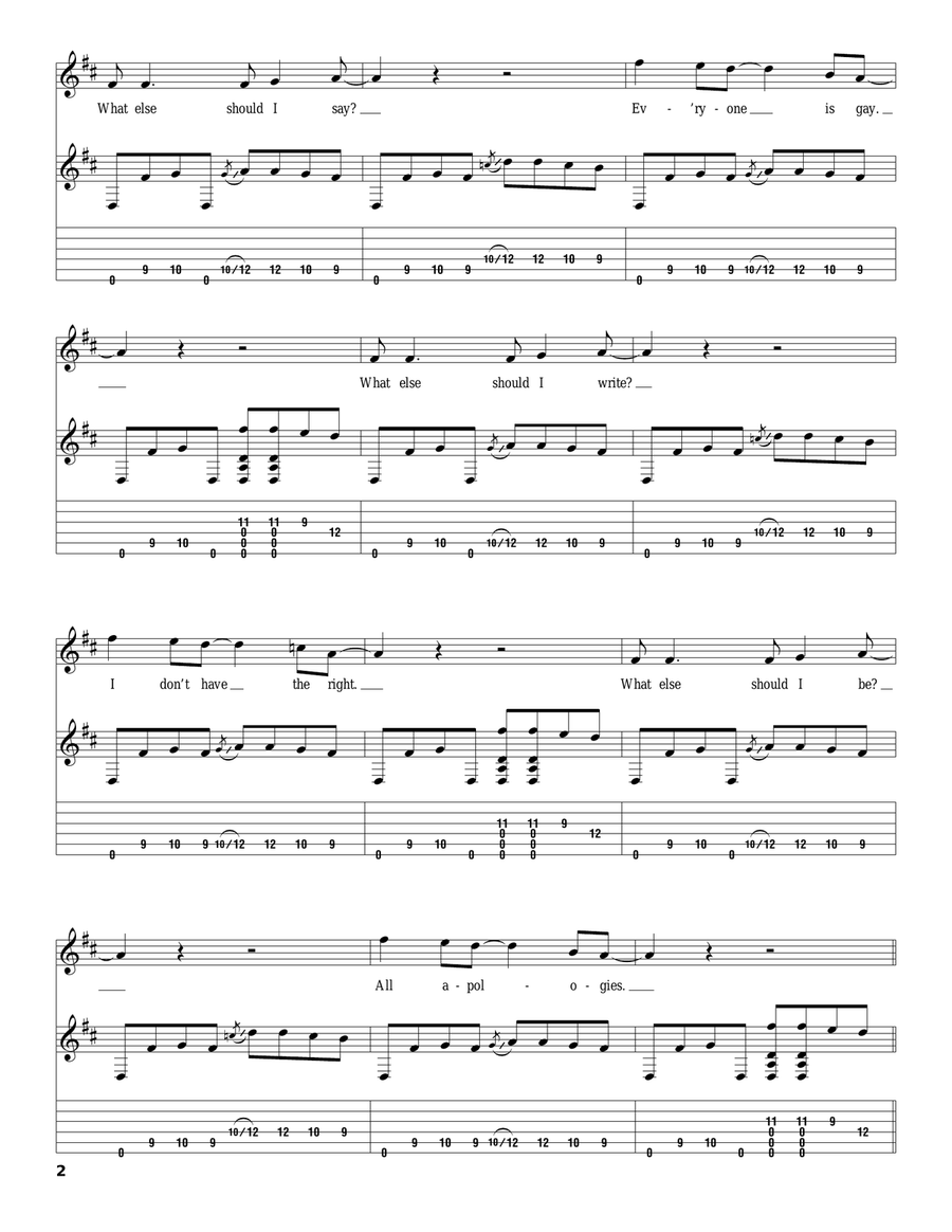 All Apologies Acoustic Guitar scores gallery preview page 2