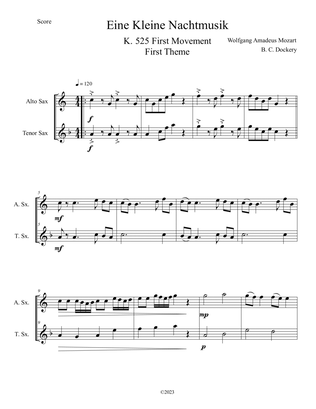Eine Kleine Nachtmusik (A Little Night Music) for Alto and Tenor Sax Duet