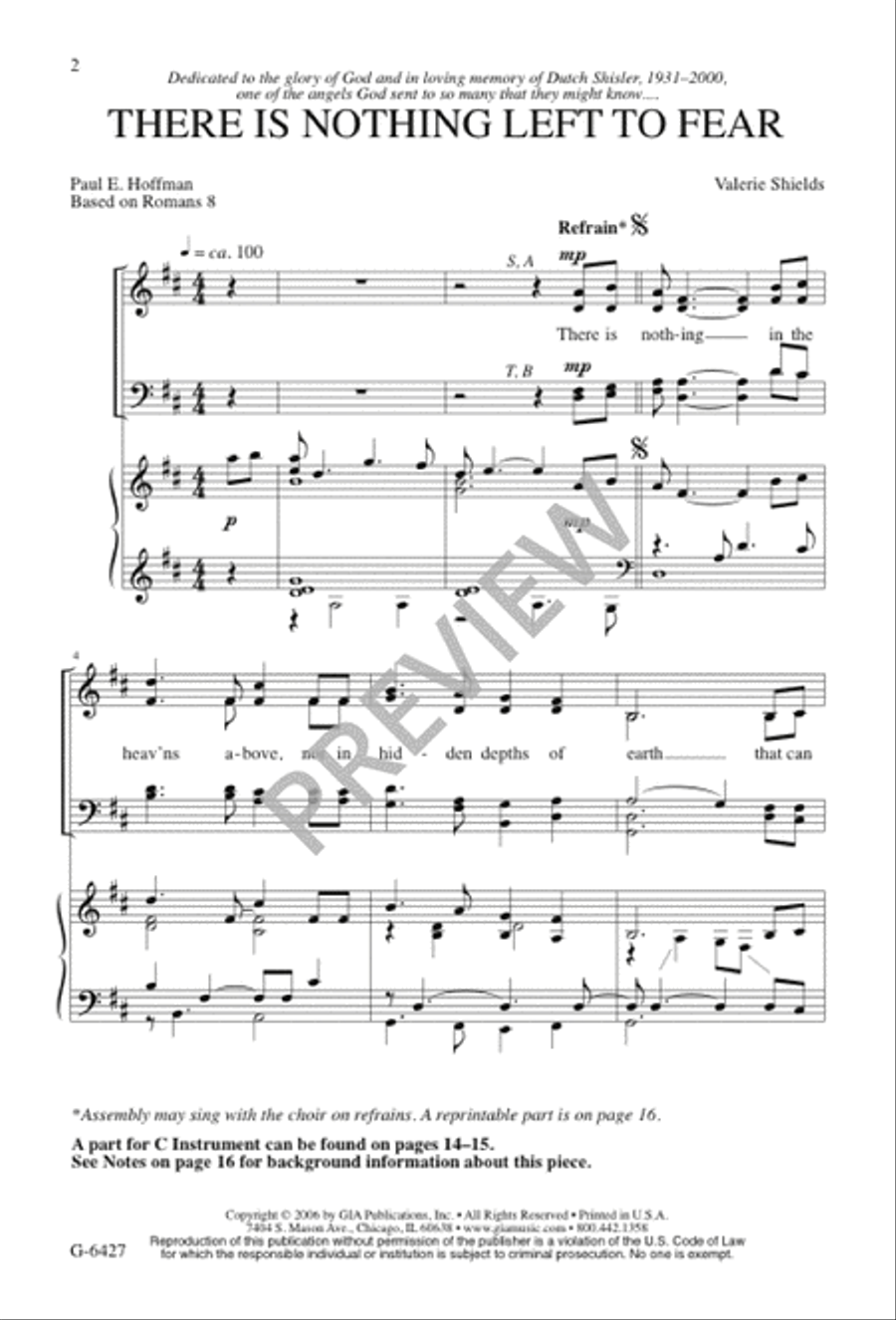 There Is Nothing Left to Fear 4-Part scores gallery preview page 2