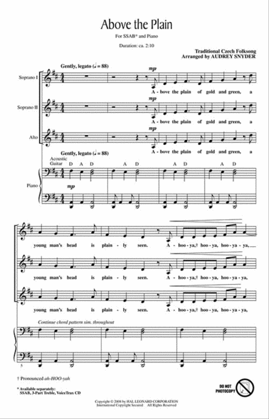 Above the Plain Choir scores gallery preview page 2