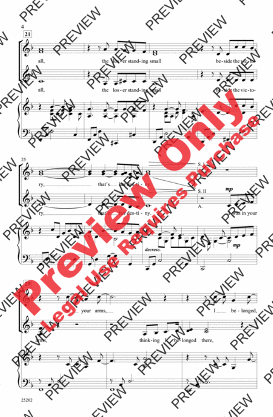 The Winner Takes It All (from Mamma Mia!) SSA scores gallery preview page 4