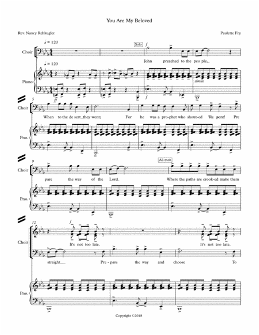 You Are My Beloved 4-Part scores gallery preview page 1