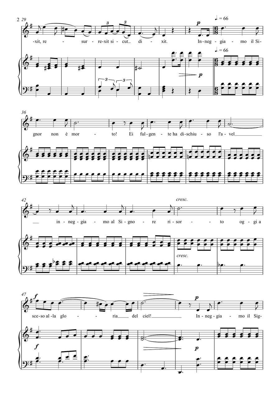 Easter Hymn (from Cavalleria Rusticana) - Soprano Piano, Vocal scores gallery preview page 2