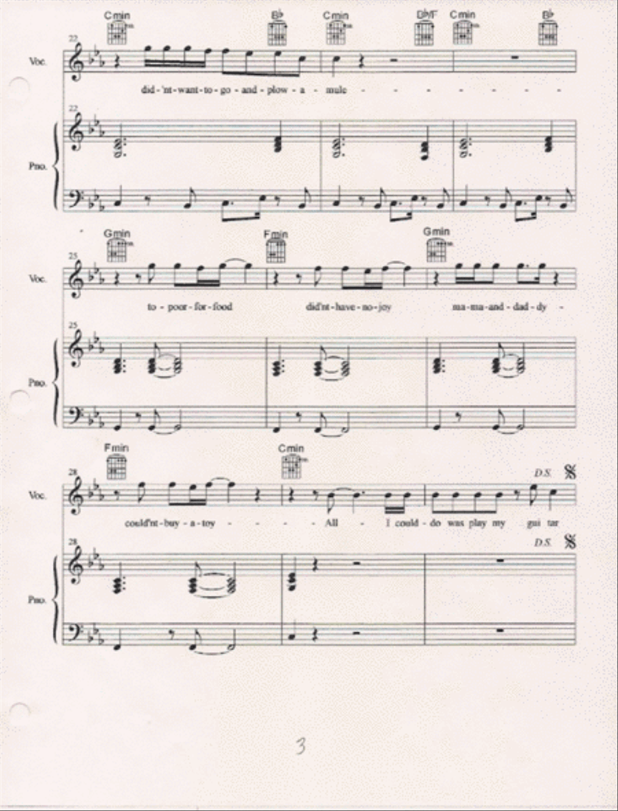 Dancin' On Hickory Street ( The Hollow ) Piano, Vocal, Guitar scores gallery preview page 3