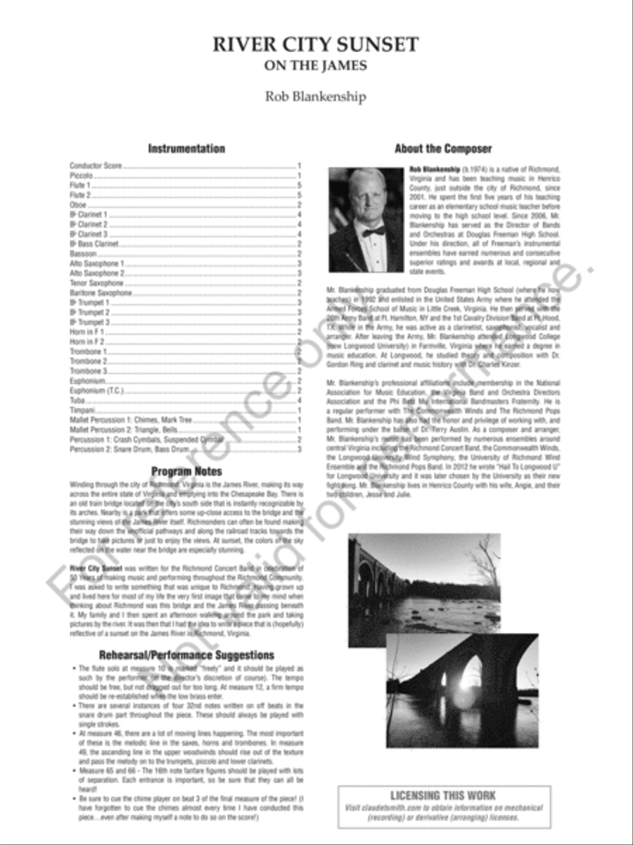 River City Sunset River City Sunset Concert Band scores gallery preview page 3