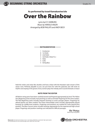 Book cover for Over the Rainbow: Score