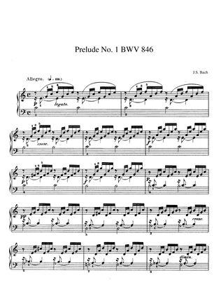 Book cover for Bach Prelude and Fugue No. 1 BWV 846