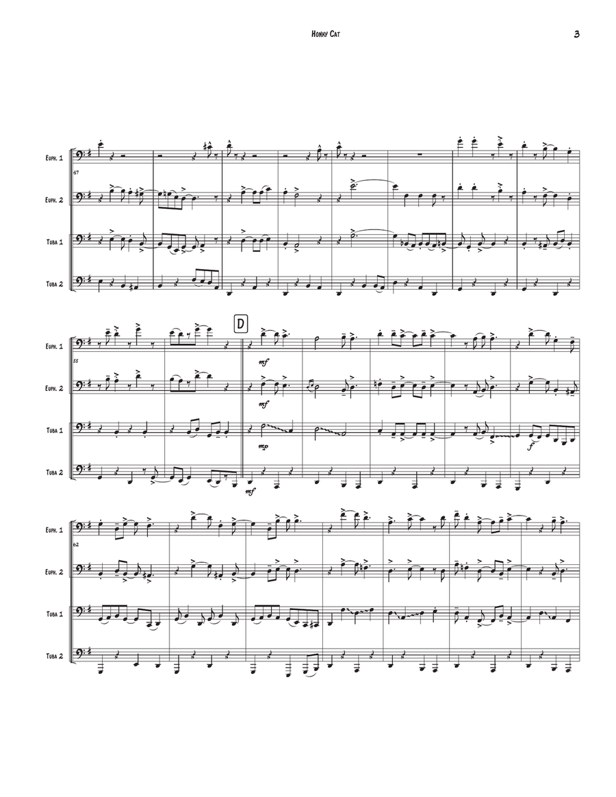 Honky Cat Brass Quartet scores gallery preview page 3