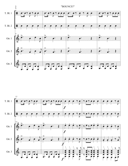 BOUNCE! - Junior Guitar Ensemble (Score & Parts) image number null