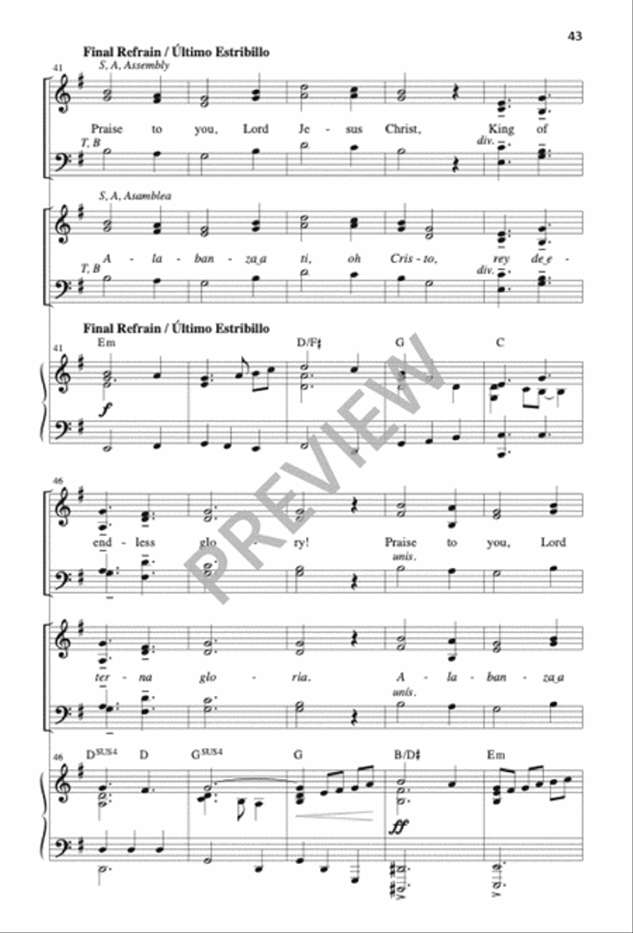 Mass of the Sun of Justice / Misa Sol de Justicia 4-Part scores gallery preview page 42