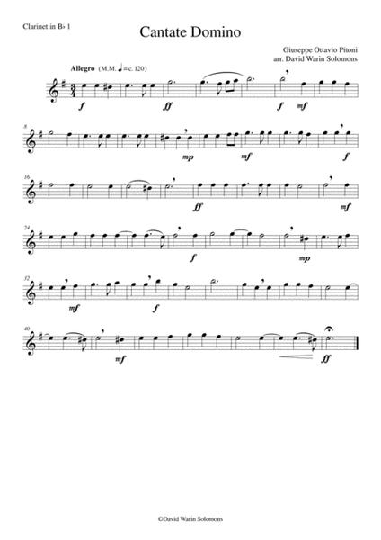 Cantate Domino for clarinet quartet image number null