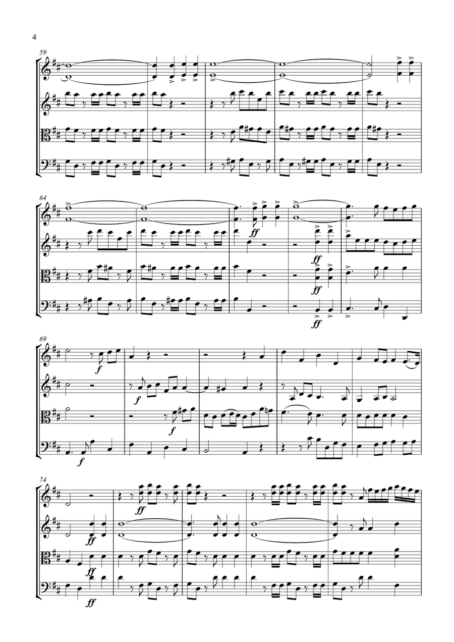 Hallelujah Chorus for String Quartet String Quartet scores gallery preview page 4