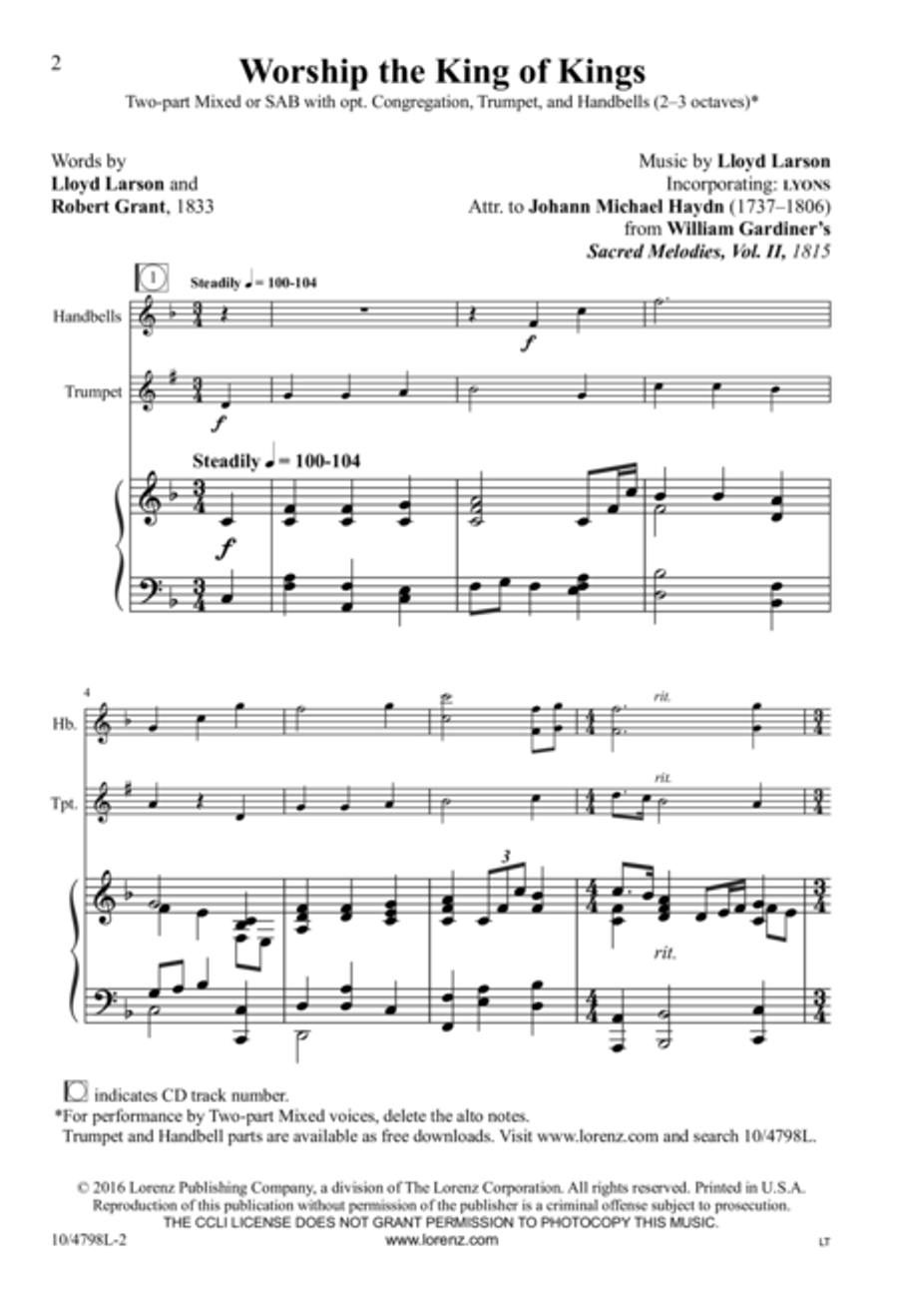 Worship the King of Kings 2-Part scores gallery preview page 2