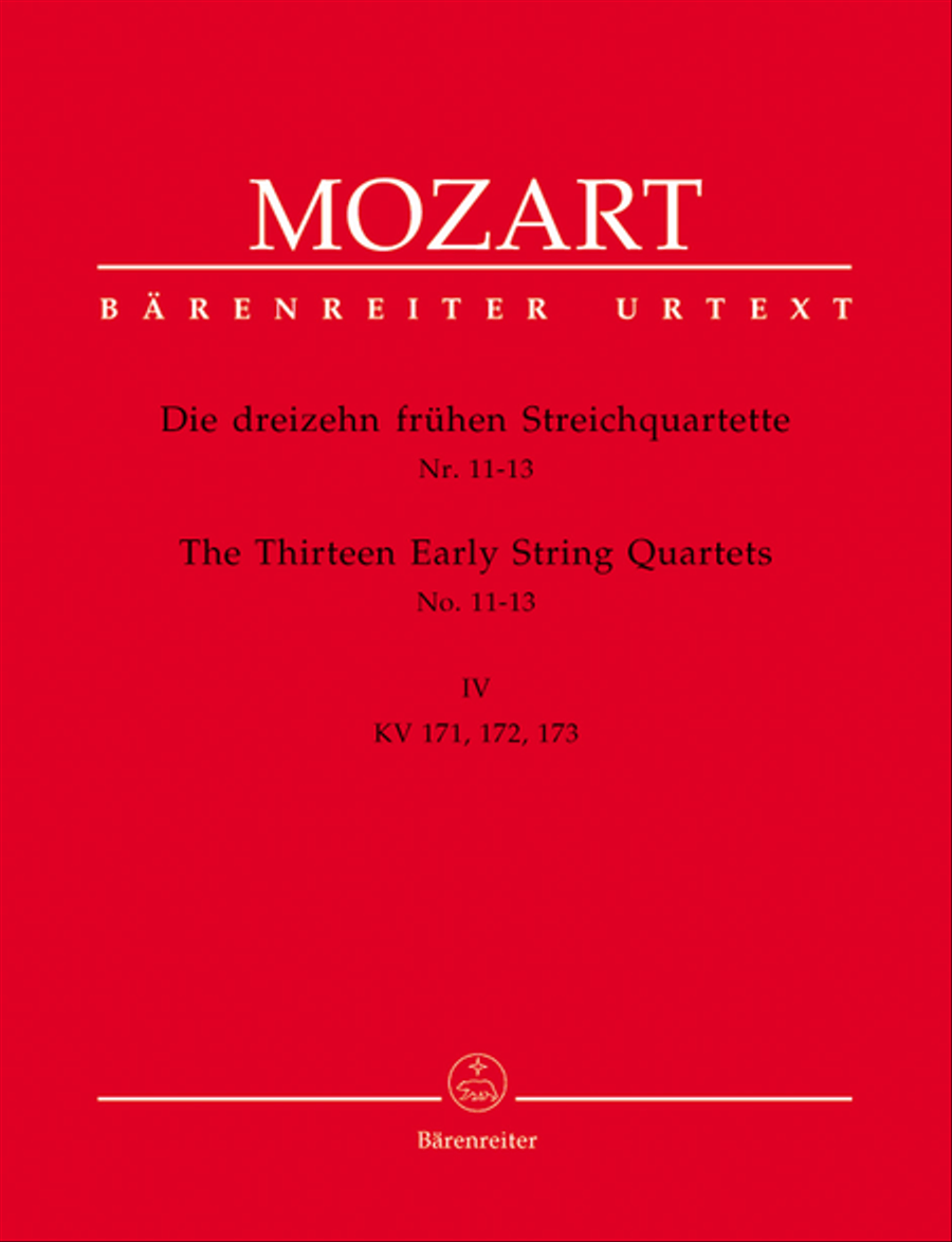 Die dreizehn fruhen Streichquartette, Heft IV No. 11-13 String Quartet scores gallery preview page 1