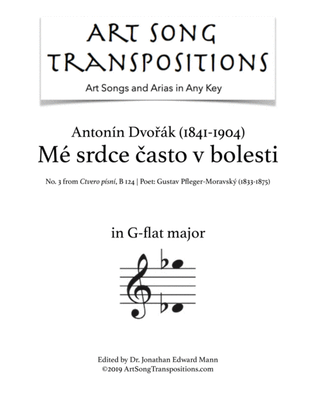 Book cover for DVORÁK: Mé srdce často v bolesti (transposed to G-flat major)