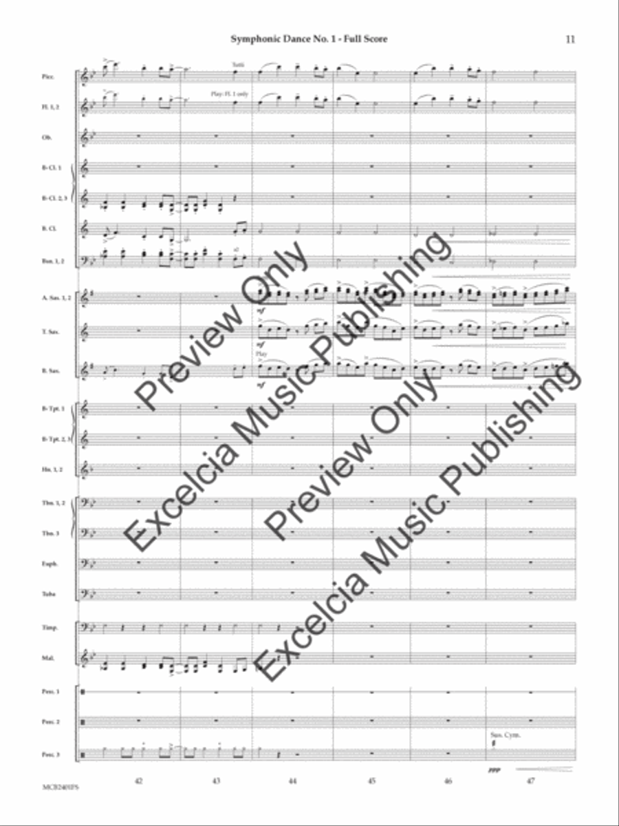 Symphonic Dance No. 1 Concert Band scores gallery preview page 12