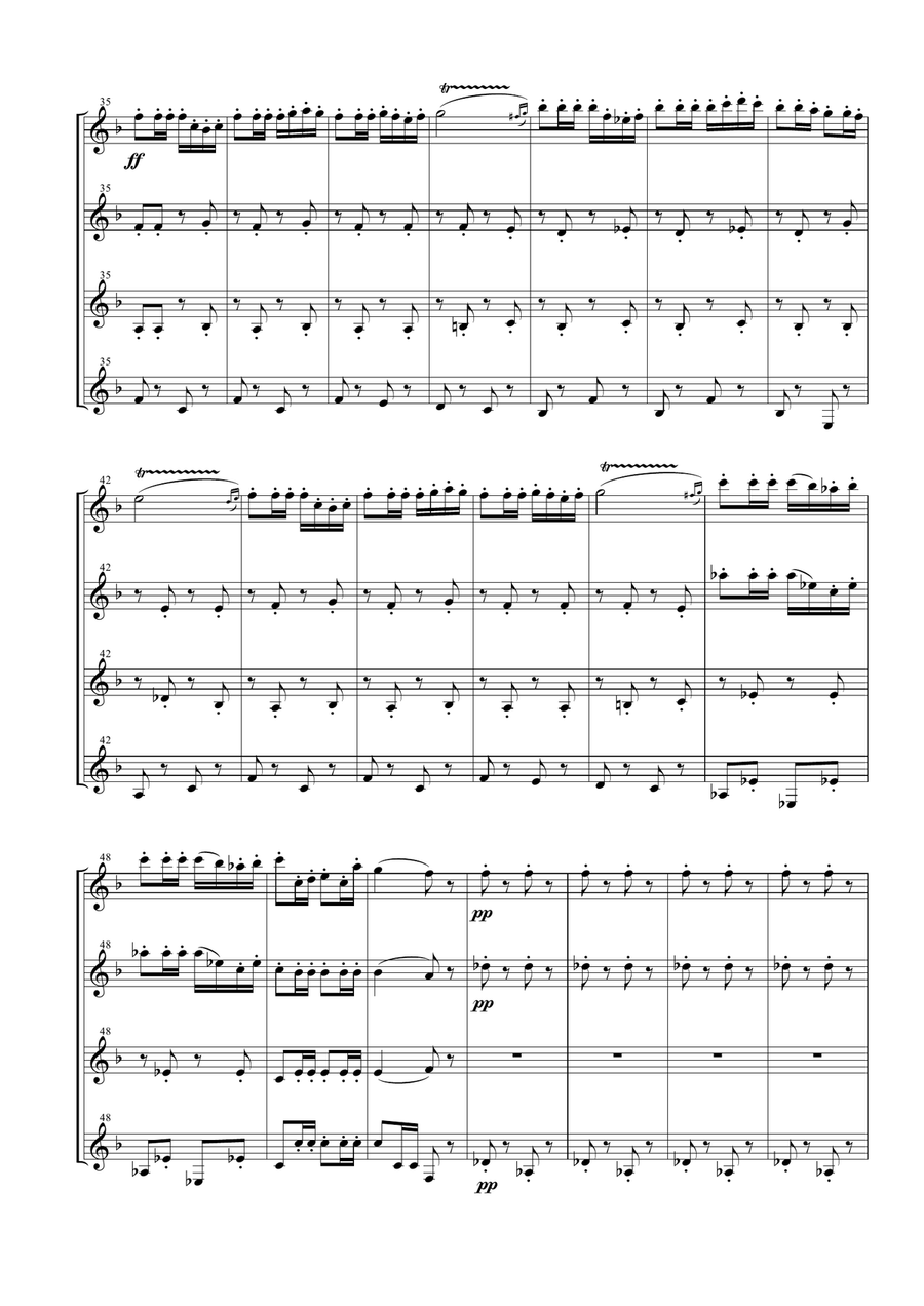 Carmen Overture (Prelude) for Clarinet Quartet Clarinet Quartet scores gallery preview page 5