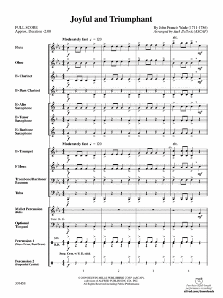 Joyful and Triumphant Concert Band scores gallery preview page 2