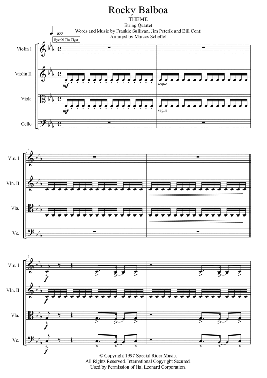 Rocky Balboa String Quartet scores gallery preview page 1