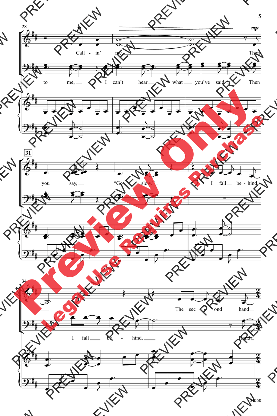 Time After Time 4-Part scores gallery preview page 5