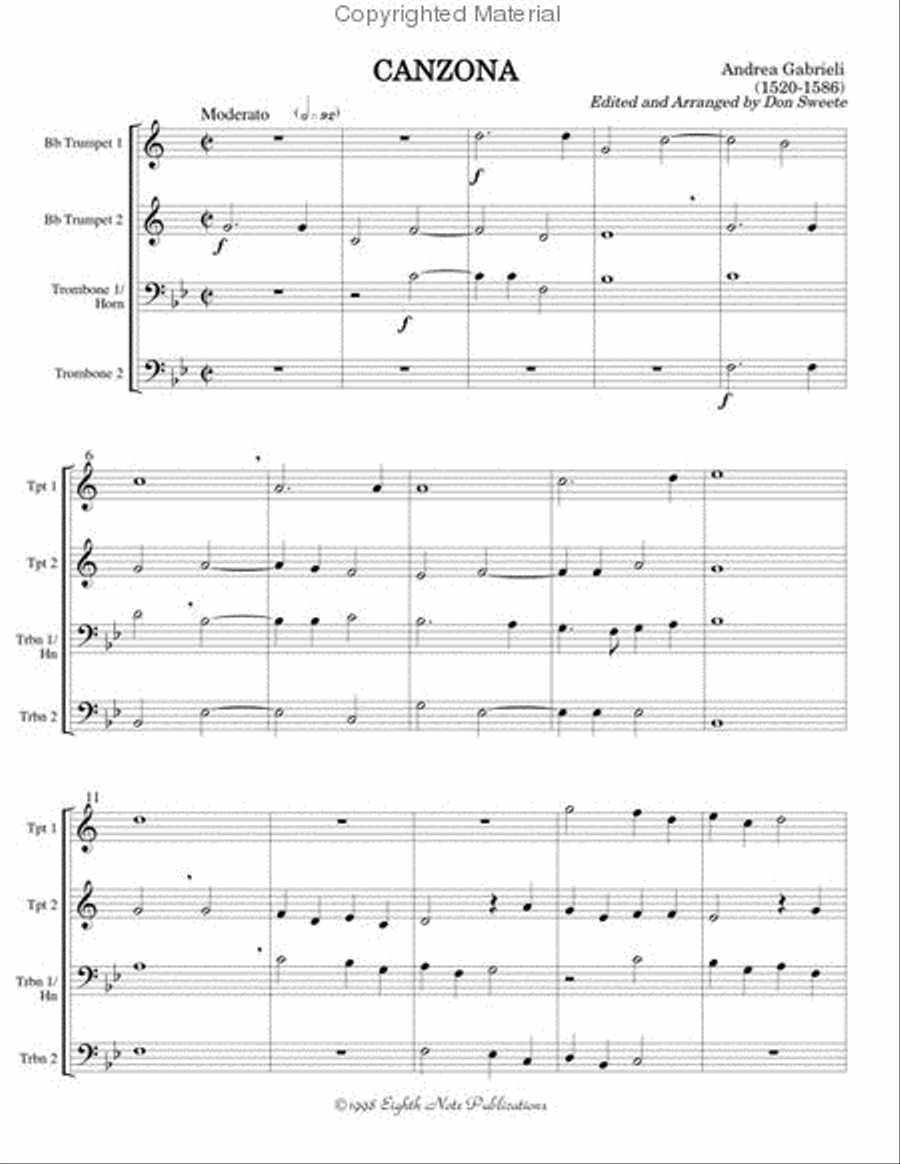 Canzona Brass Quartet scores gallery preview page 2