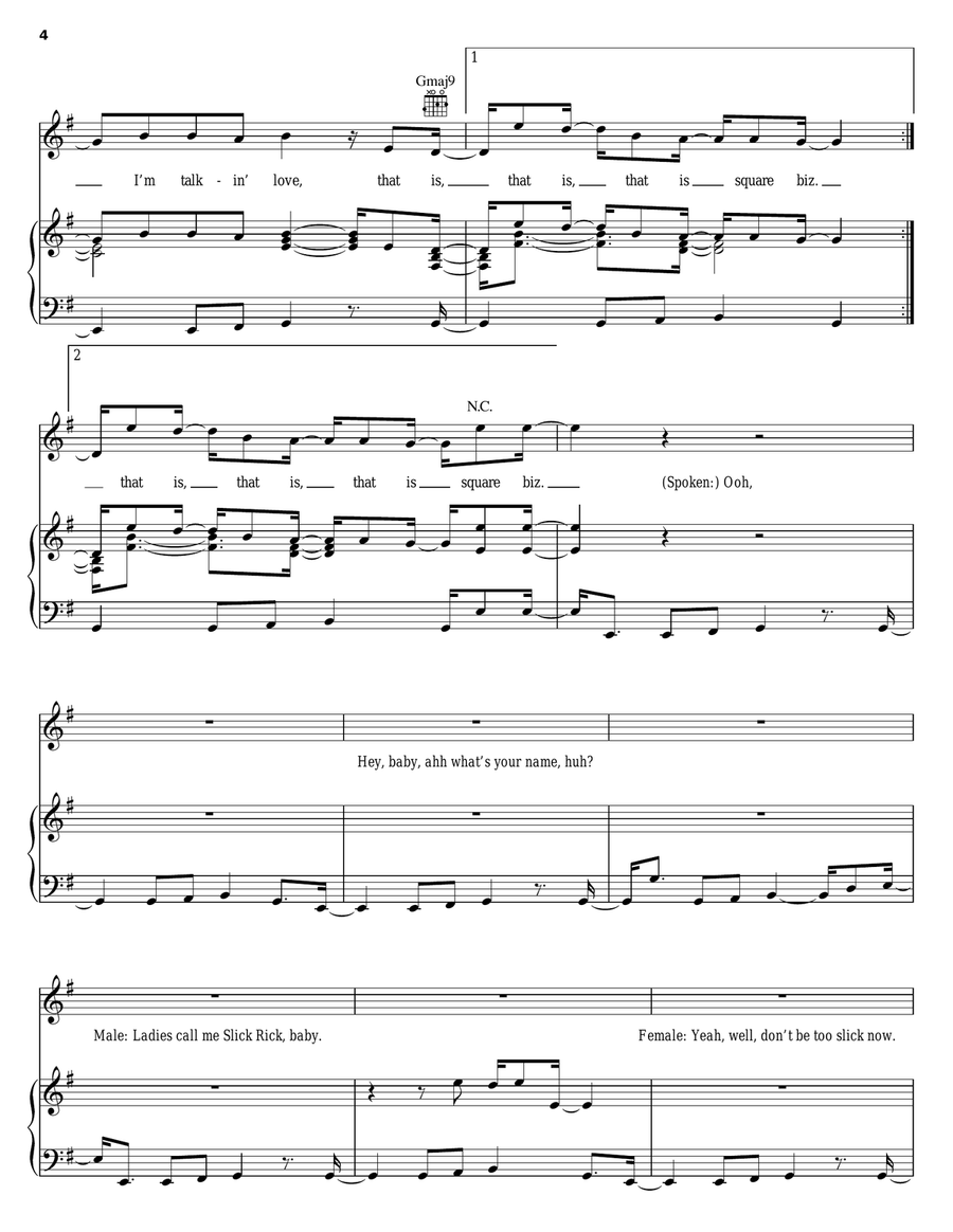 Square Biz Piano, Vocal, Guitar scores gallery preview page 4