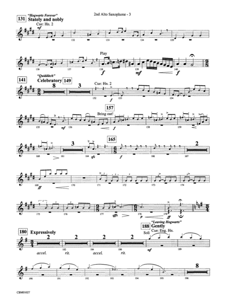 Harry Potter Symphonic Suite: 2nd E-flat Alto Saxophone