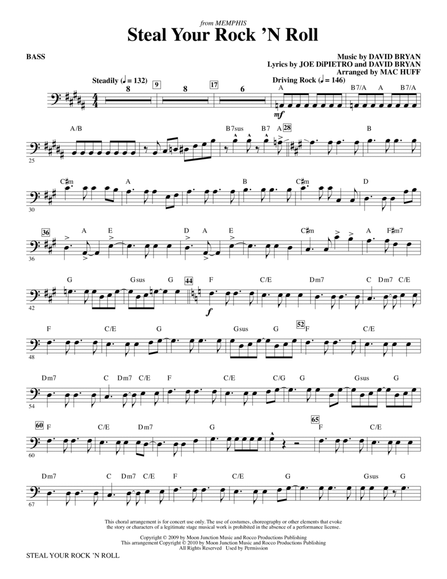 Steal Your Rock 'N Roll - Bass Choir scores gallery preview page 1