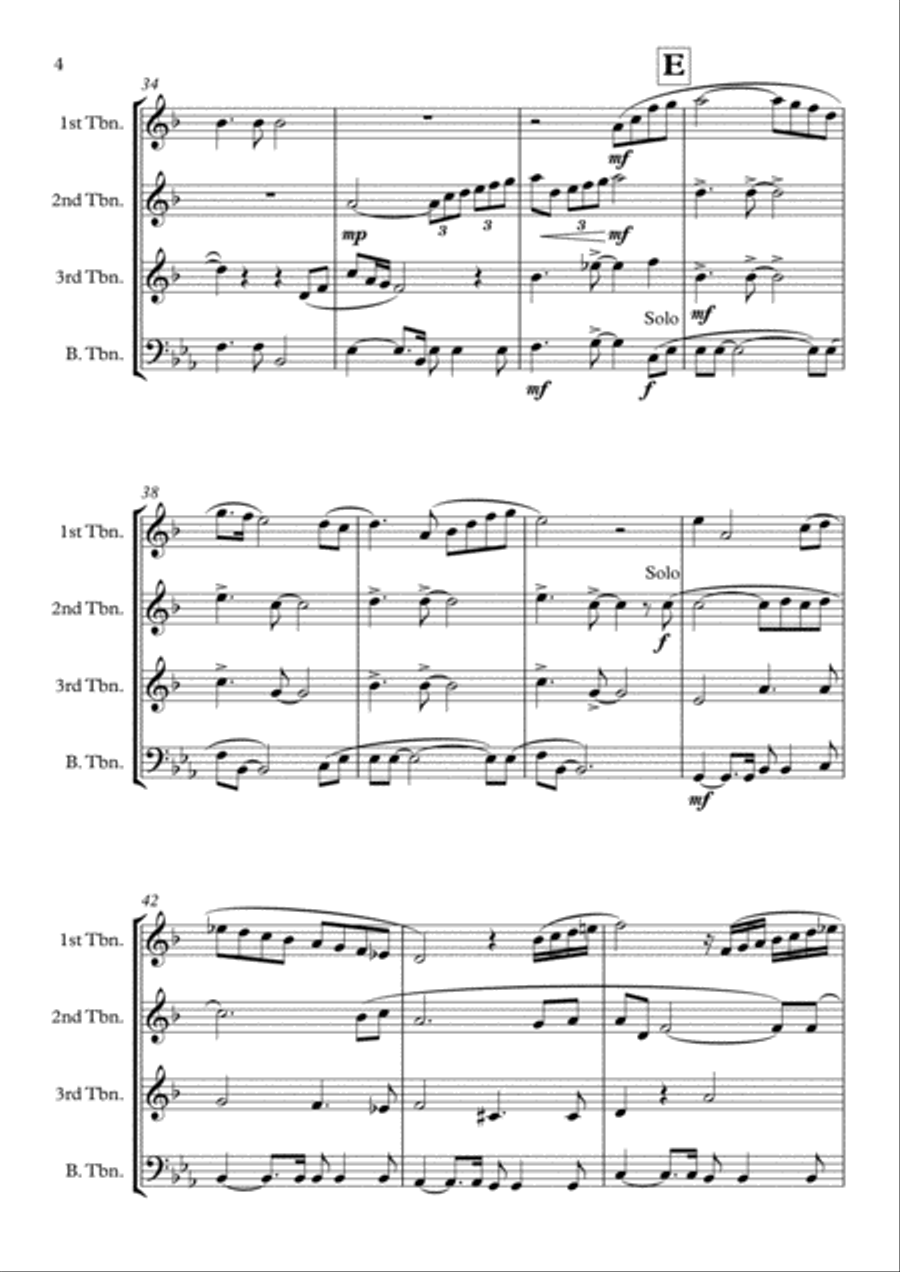 He Ain't Heavy, He's My Brother Brass Quartet scores gallery preview page 4