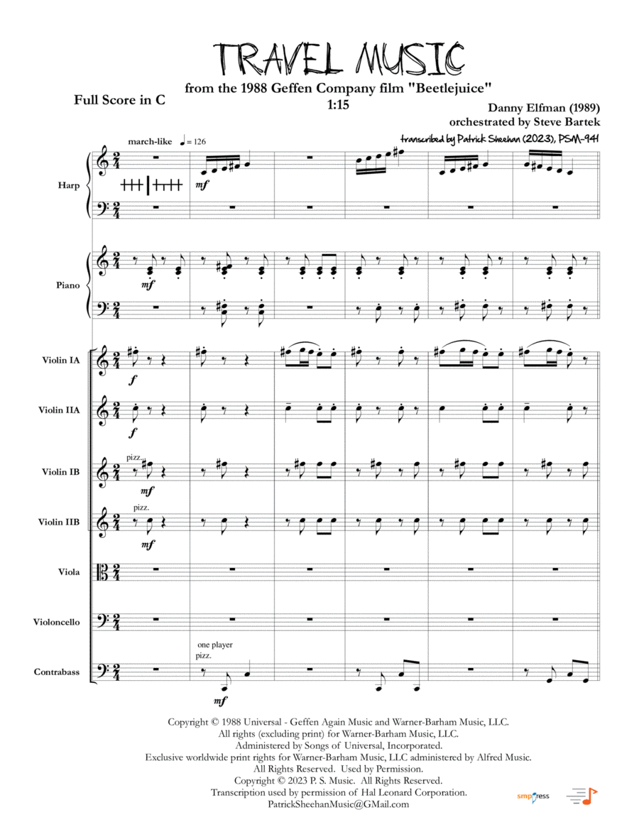 Travel Music Chamber Orchestra scores gallery preview page 1