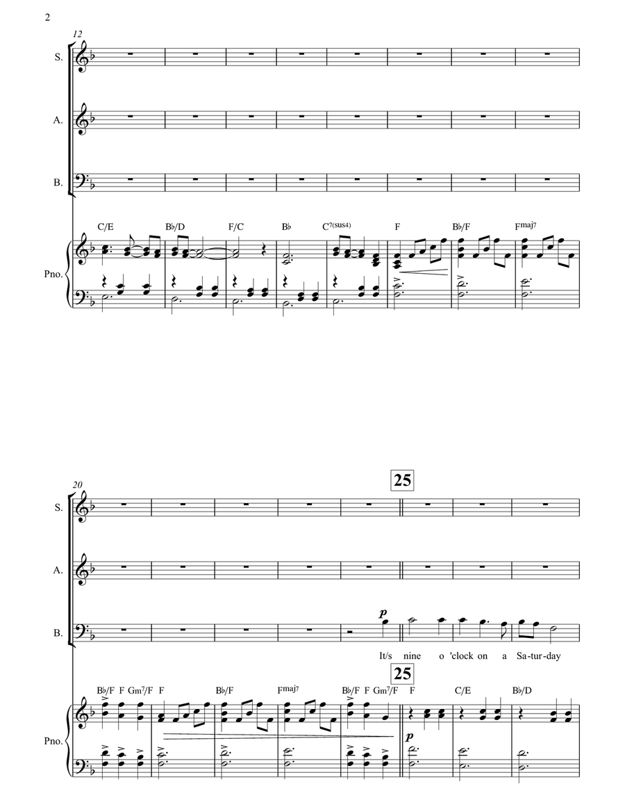 Piano Man 3-Part scores gallery preview page 2