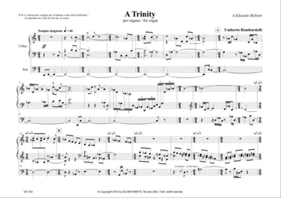 Umberto Bombardelli: A TRINITY (ES 764) Organ Solo scores gallery preview page 5