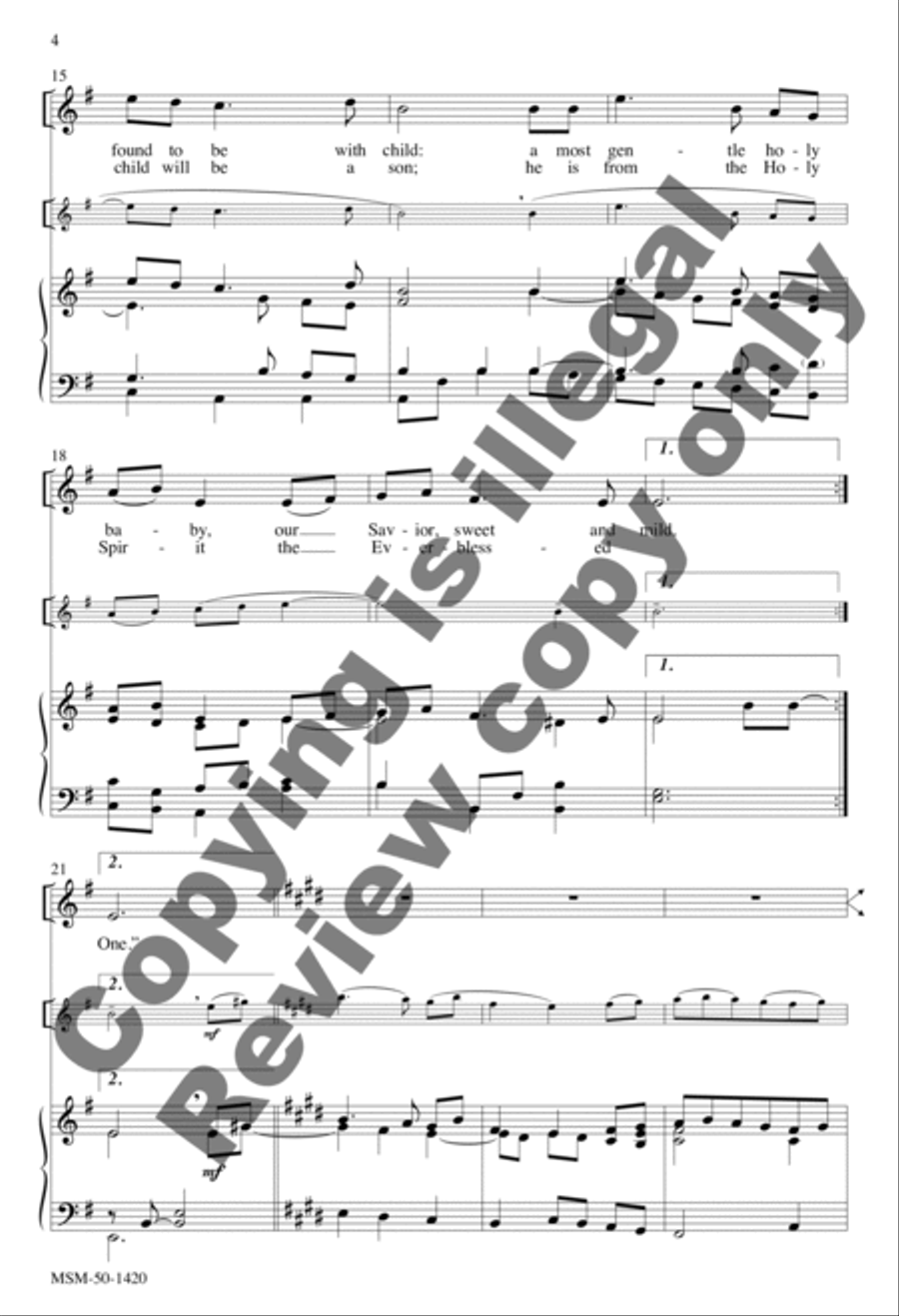 Kind Joseph Unison Choir scores gallery preview page 4